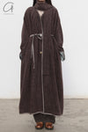 Mutedance 24 Autumn and Winter Collarless Belt Wool Coat MD-MD24FW39-BROWN